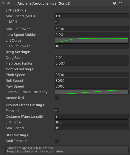 aerodynamics-settings