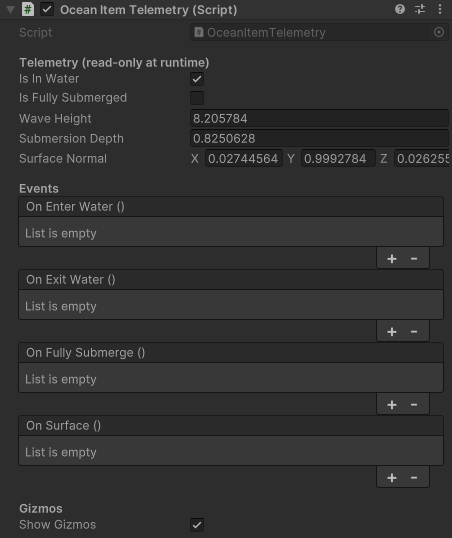 OceanItemTelemetry inspector